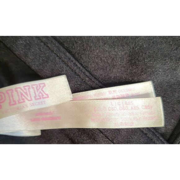 Swim top Bra Victoria's Secret Pink  black racerback  large mesh trim - Picture 4 of 6